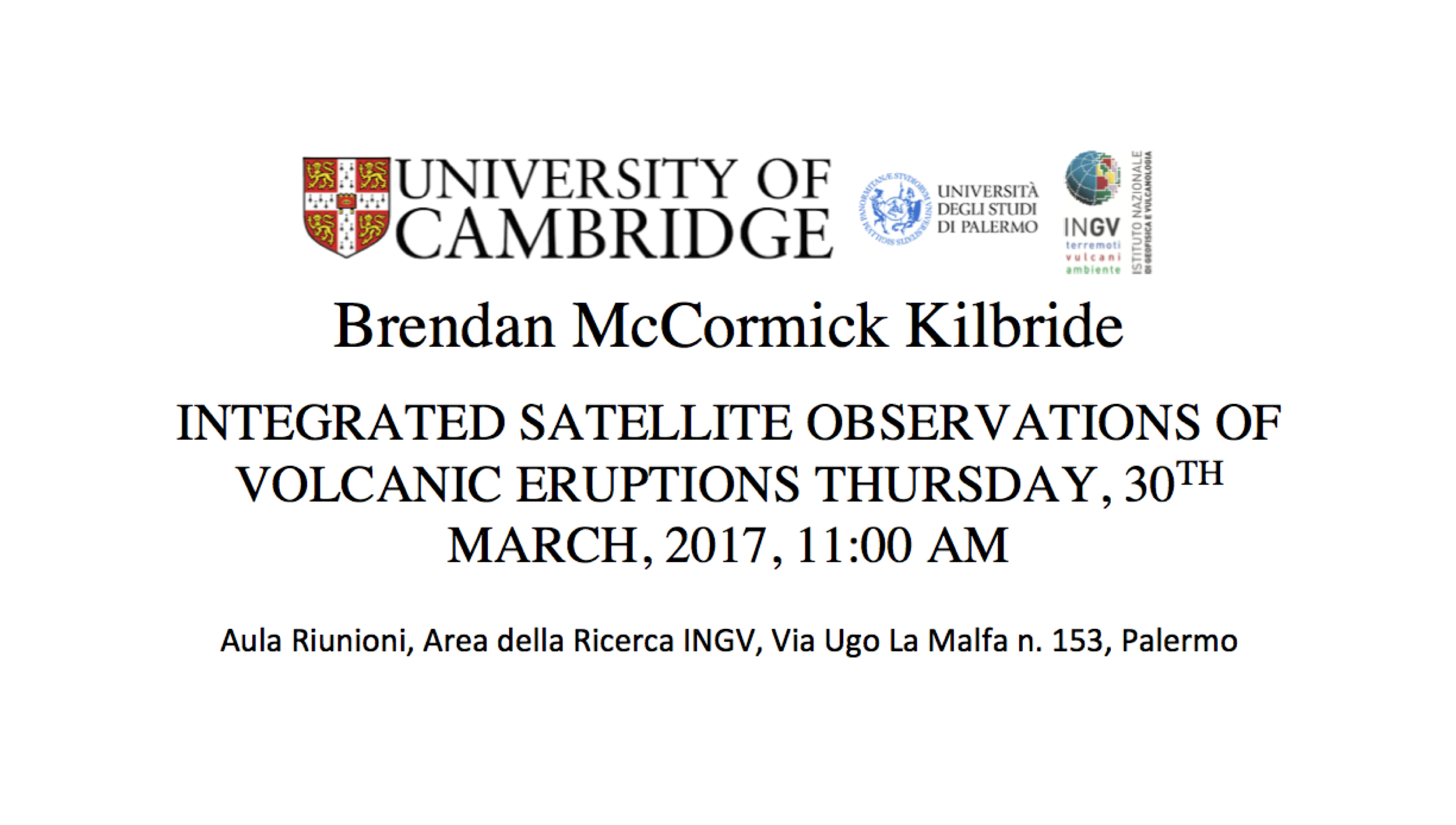 Seminario: Integrated Satellite Observations of volcanic eruptions